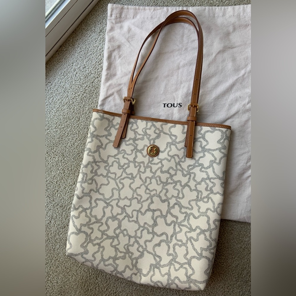 Beautiful Tous Kaos Tote White and Gold